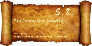Stefanovits Kandid névjegykártya